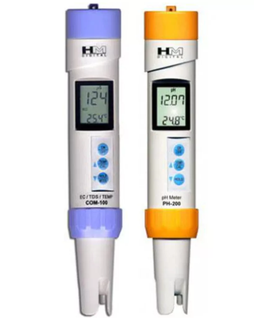 Sada PH-200 a COM-100 s kalibračními roztoky