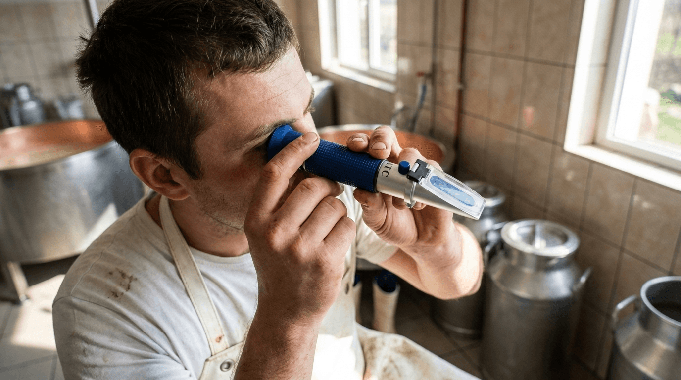 Refraktometr Brix pro zmrzlinové směsi, 0–80 %